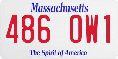 MA license plate 486OW1