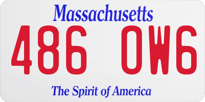 MA license plate 486OW6