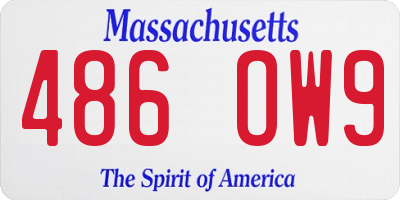 MA license plate 486OW9