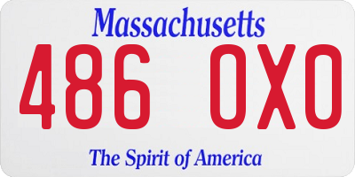 MA license plate 486OX0