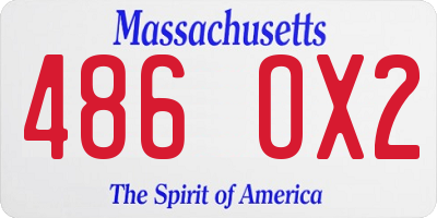 MA license plate 486OX2