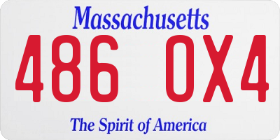 MA license plate 486OX4