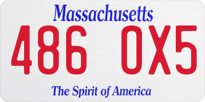 MA license plate 486OX5