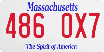 MA license plate 486OX7