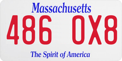 MA license plate 486OX8