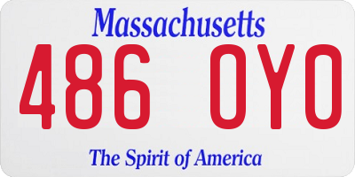 MA license plate 486OY0