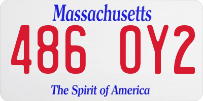MA license plate 486OY2