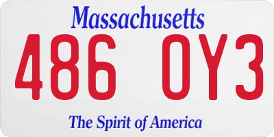 MA license plate 486OY3