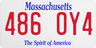 MA license plate 486OY4