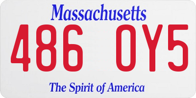 MA license plate 486OY5