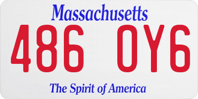 MA license plate 486OY6