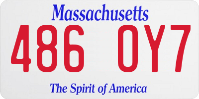 MA license plate 486OY7
