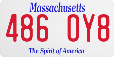 MA license plate 486OY8
