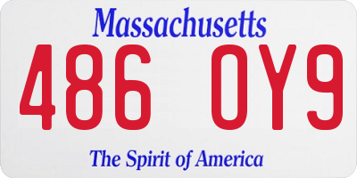 MA license plate 486OY9