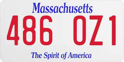 MA license plate 486OZ1
