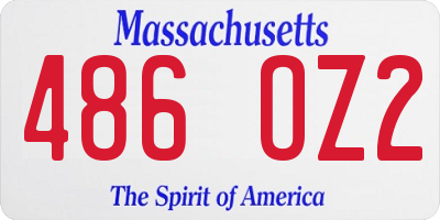 MA license plate 486OZ2
