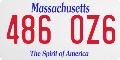 MA license plate 486OZ6