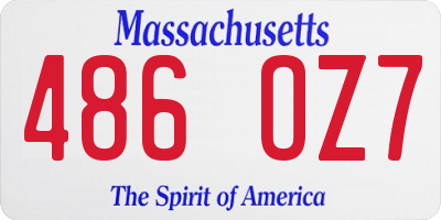 MA license plate 486OZ7