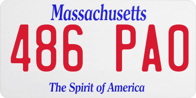 MA license plate 486PA0