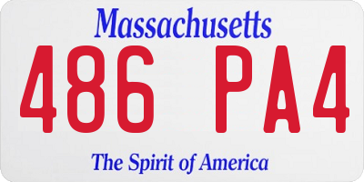MA license plate 486PA4