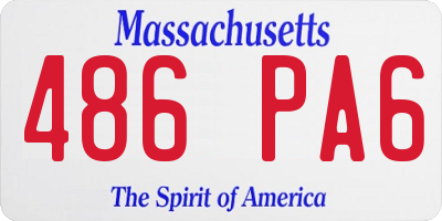 MA license plate 486PA6