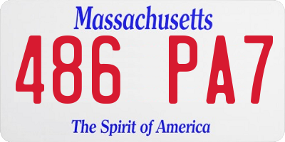 MA license plate 486PA7