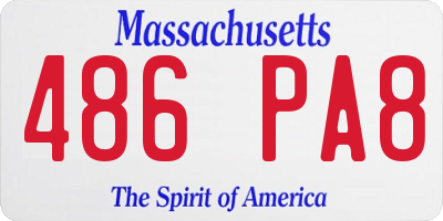 MA license plate 486PA8
