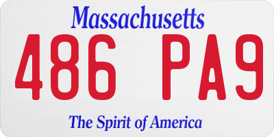 MA license plate 486PA9