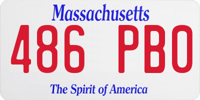 MA license plate 486PB0