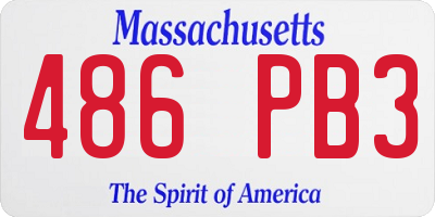 MA license plate 486PB3