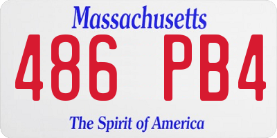 MA license plate 486PB4