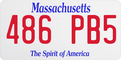 MA license plate 486PB5