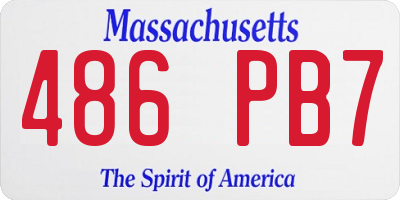 MA license plate 486PB7