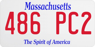 MA license plate 486PC2