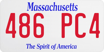 MA license plate 486PC4