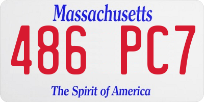 MA license plate 486PC7