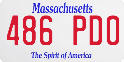 MA license plate 486PD0