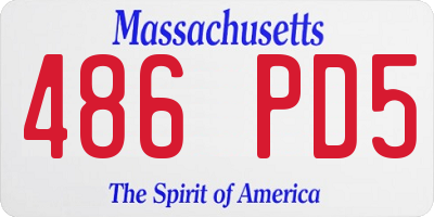 MA license plate 486PD5