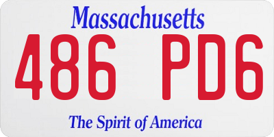 MA license plate 486PD6