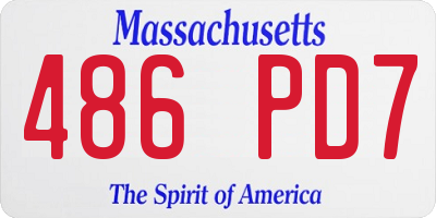 MA license plate 486PD7