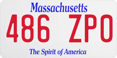 MA license plate 486ZP0