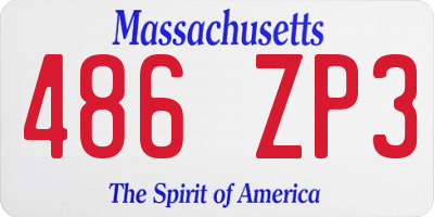 MA license plate 486ZP3