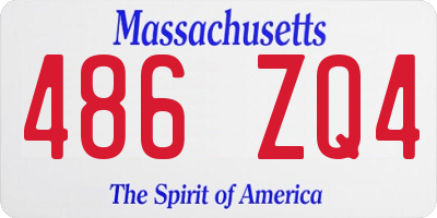 MA license plate 486ZQ4