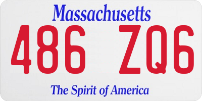 MA license plate 486ZQ6