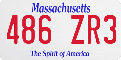 MA license plate 486ZR3