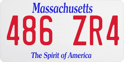 MA license plate 486ZR4