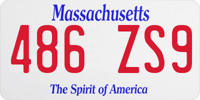 MA license plate 486ZS9