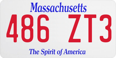MA license plate 486ZT3