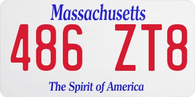 MA license plate 486ZT8