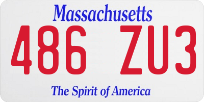 MA license plate 486ZU3